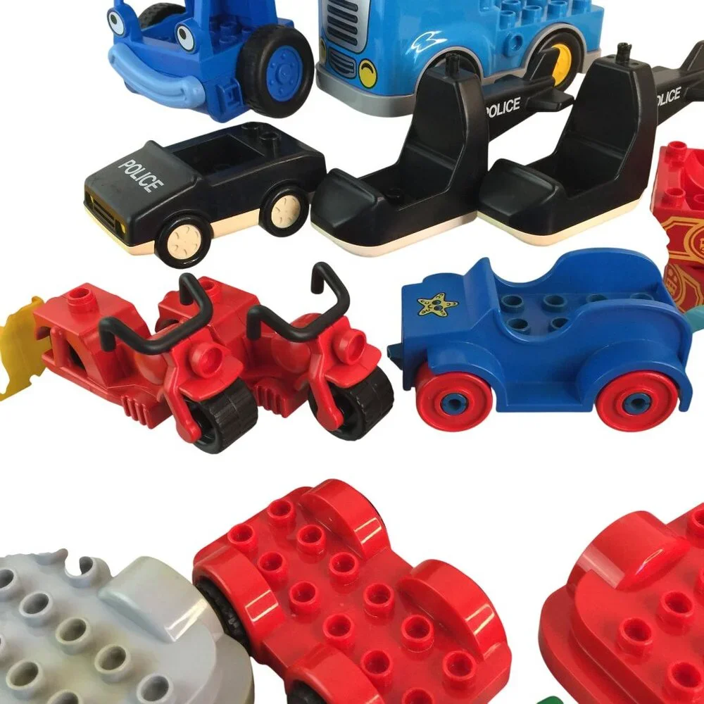 Lego Duplo Vehicle Parts Lot 50+ Pieces Construction Helicopter Motorcycle Train